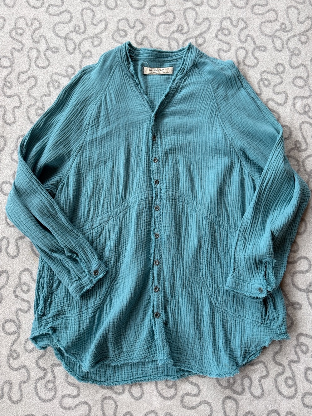 We The Free Summer Daydream Oversized Gauzy Button-Down Shirt